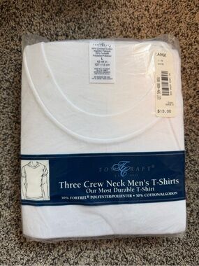 Vintage Crew Neck T-Shirts Towncraft Deadstock 3-Pack Undershirts